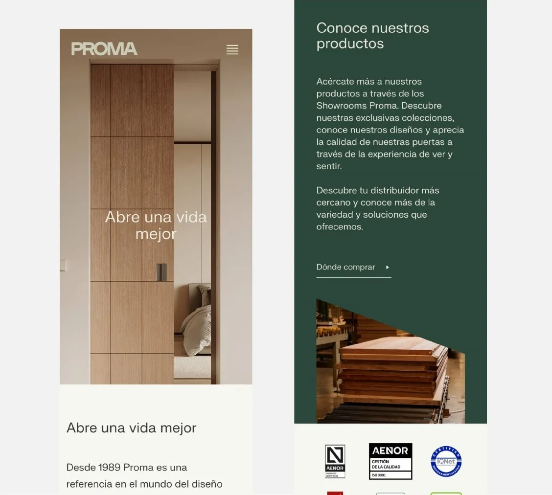 Puertas Proma — Diseño con sentido